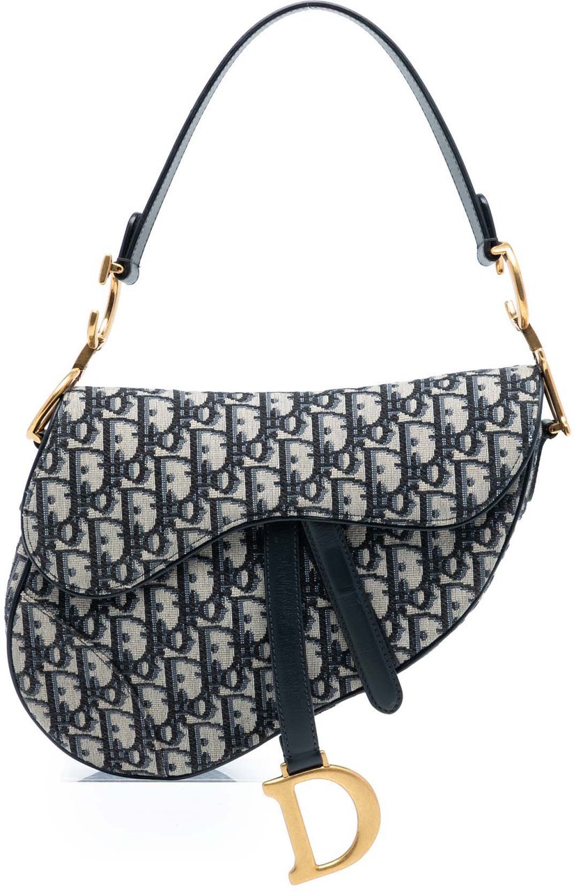 Dior Oblique Canvas Saddle Bag Blauw