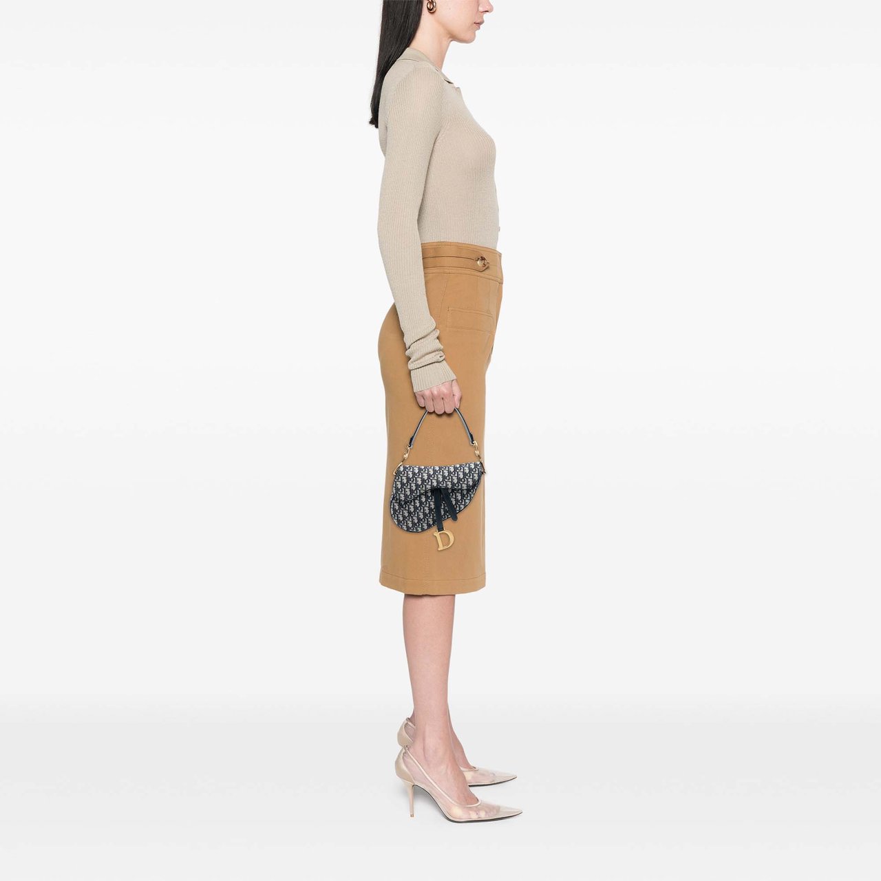 Dior Oblique Canvas Saddle Bag Blauw