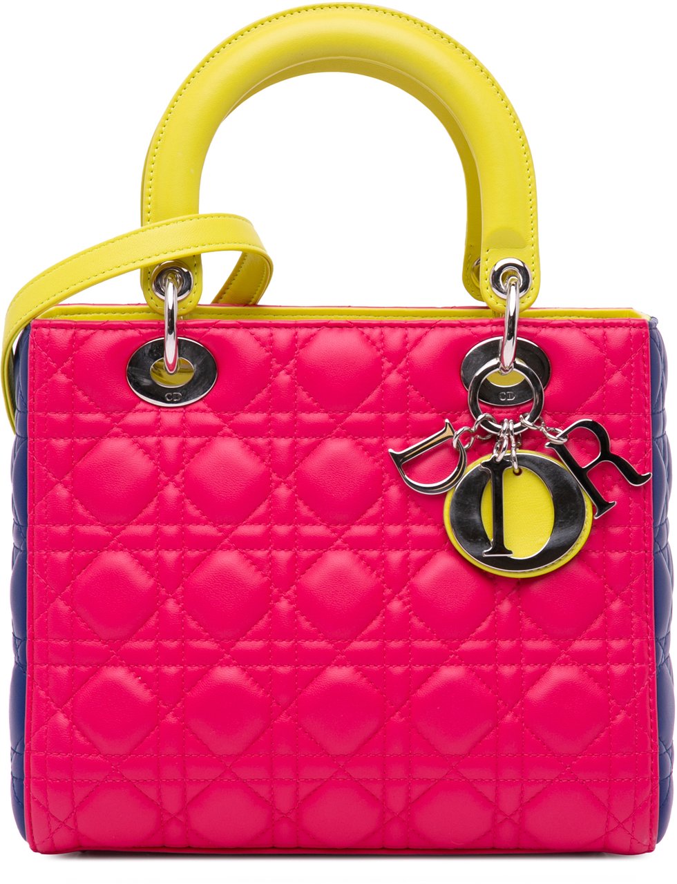 Dior Medium Tricolor Lambskin Cannage Lady Dior Roze