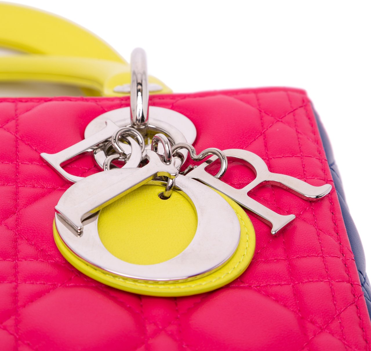 Dior Medium Tricolor Lambskin Cannage Lady Dior Roze