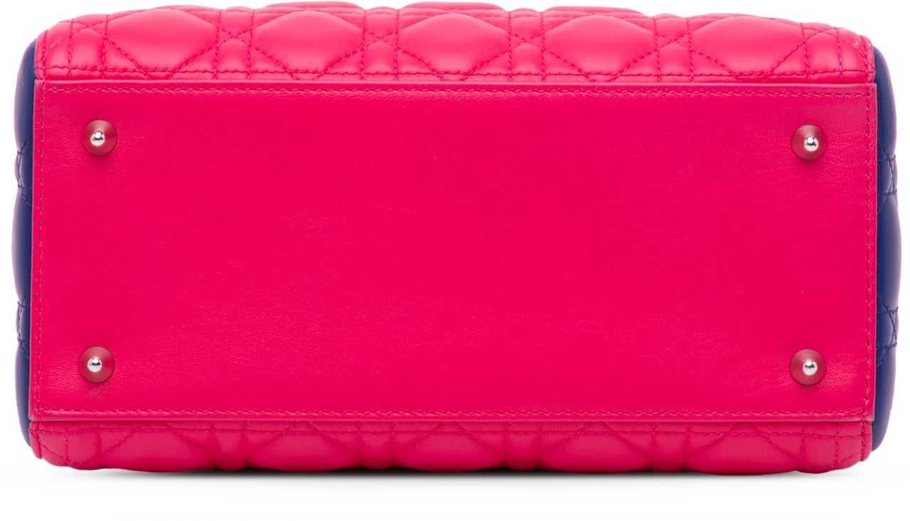 Dior Medium Tricolor Lambskin Cannage Lady Dior Roze