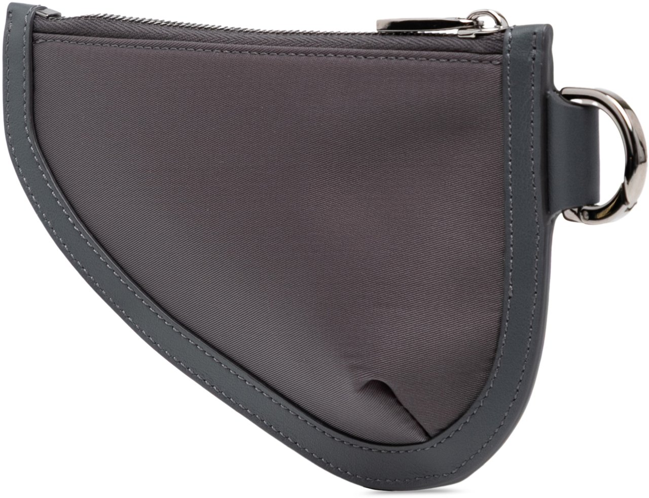 Dior Nylon Saddle Coin Pouch Grijs
