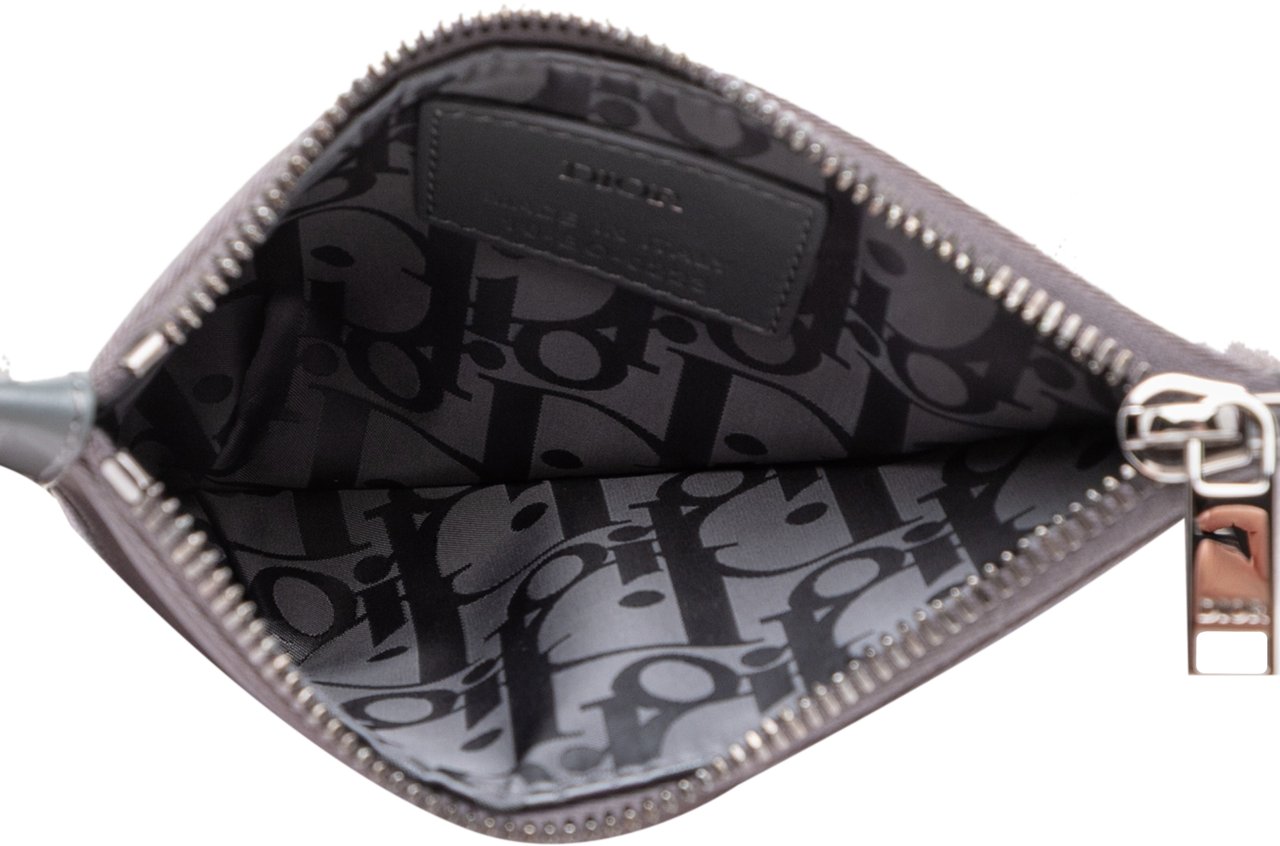 Dior Nylon Saddle Coin Pouch Grijs