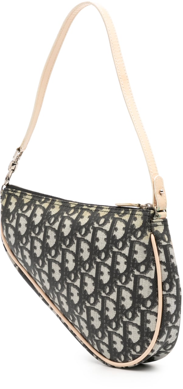 Dior Mini Diorissimo Coated Canvas Saddle Pochette Zwart