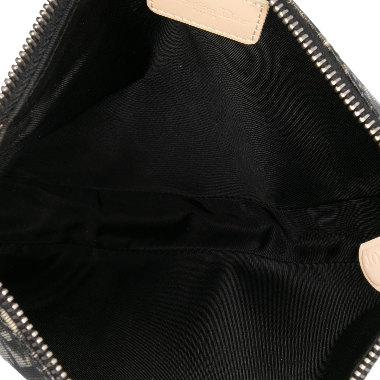 Dior Mini Diorissimo Coated Canvas Saddle Pochette Zwart