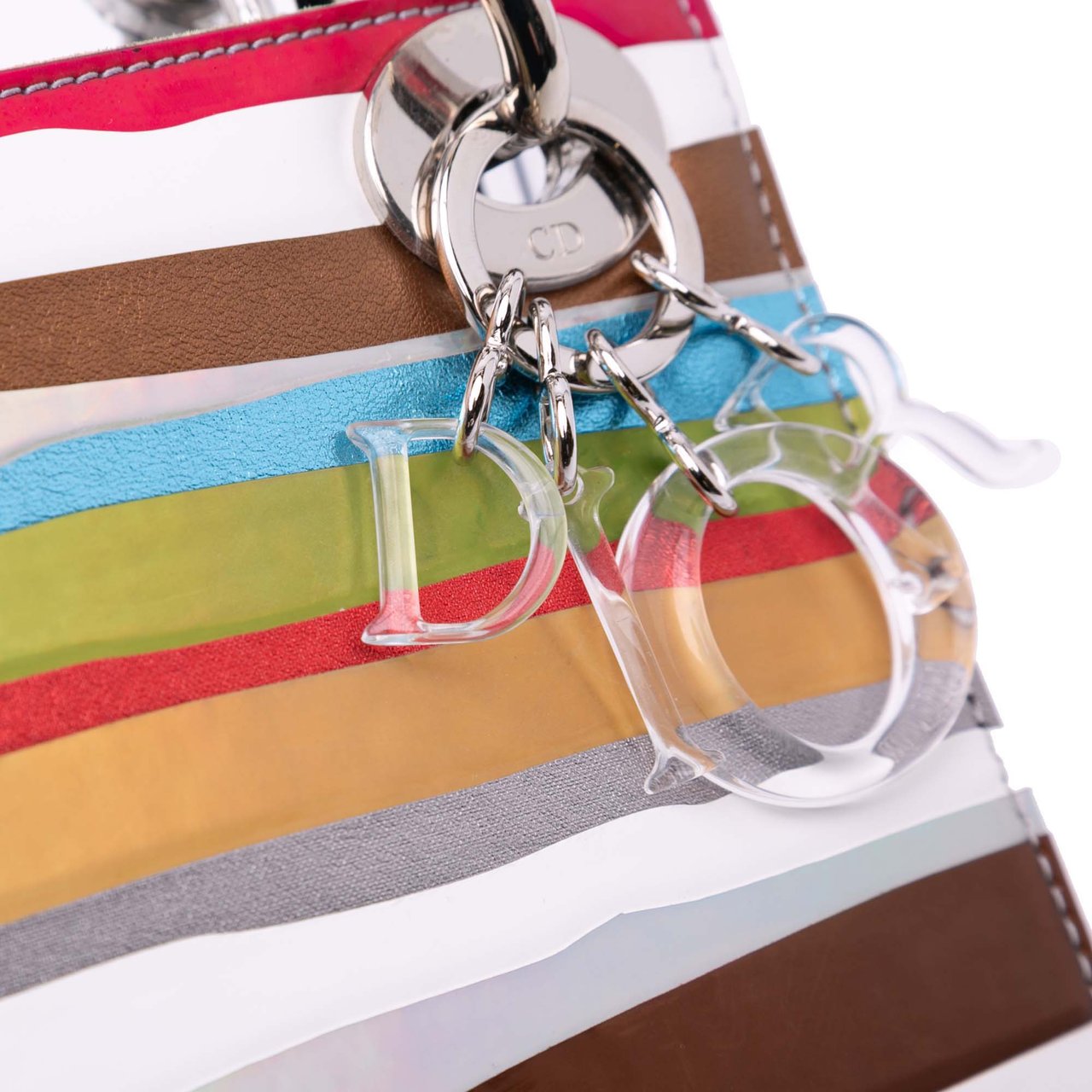 Dior Wang Guangle Medium PVC Technical Fabric Lady Dior Wit