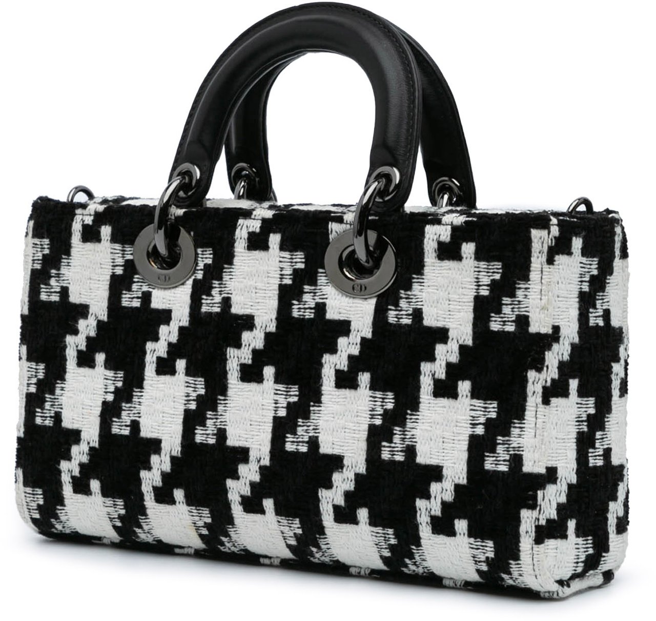 Dior Medium Canvas Macro Houndstooth Lady D Joy Zwart