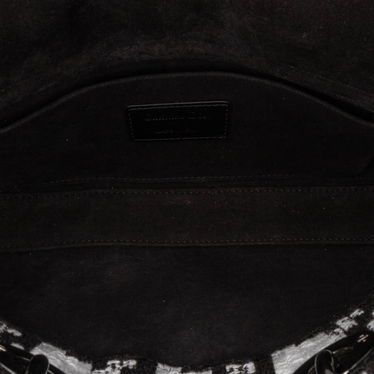 Dior Medium Canvas Macro Houndstooth Lady D Joy Zwart