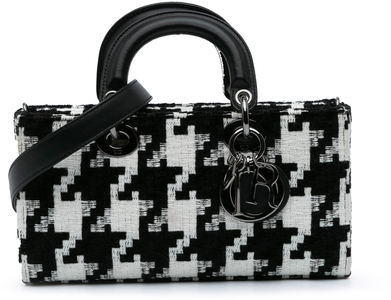 Dior Medium Canvas Macro Houndstooth Lady D Joy Zwart