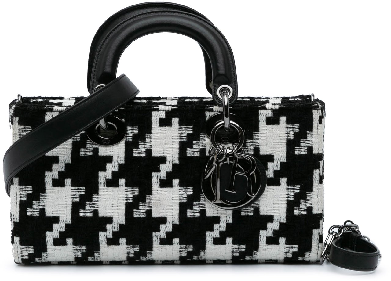 Dior Medium Canvas Macro Houndstooth Lady D Joy Zwart