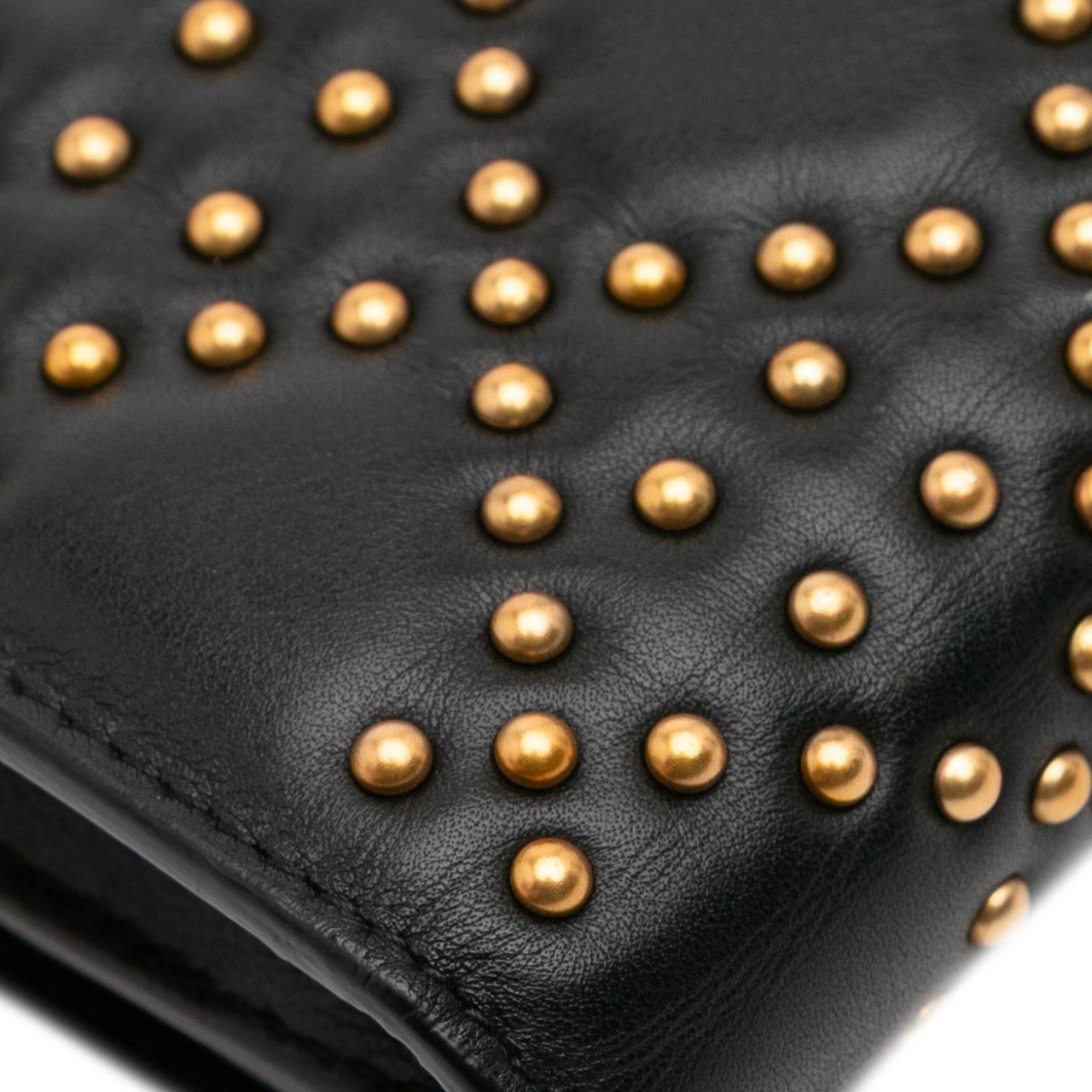 Dior Studded Calfskin Cannage Lady Dior Wallet on Chain Zwart