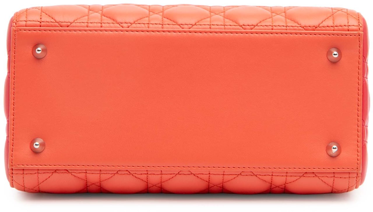 Dior Medium Bicolor Lambskin Cannage Lady Dior Oranje