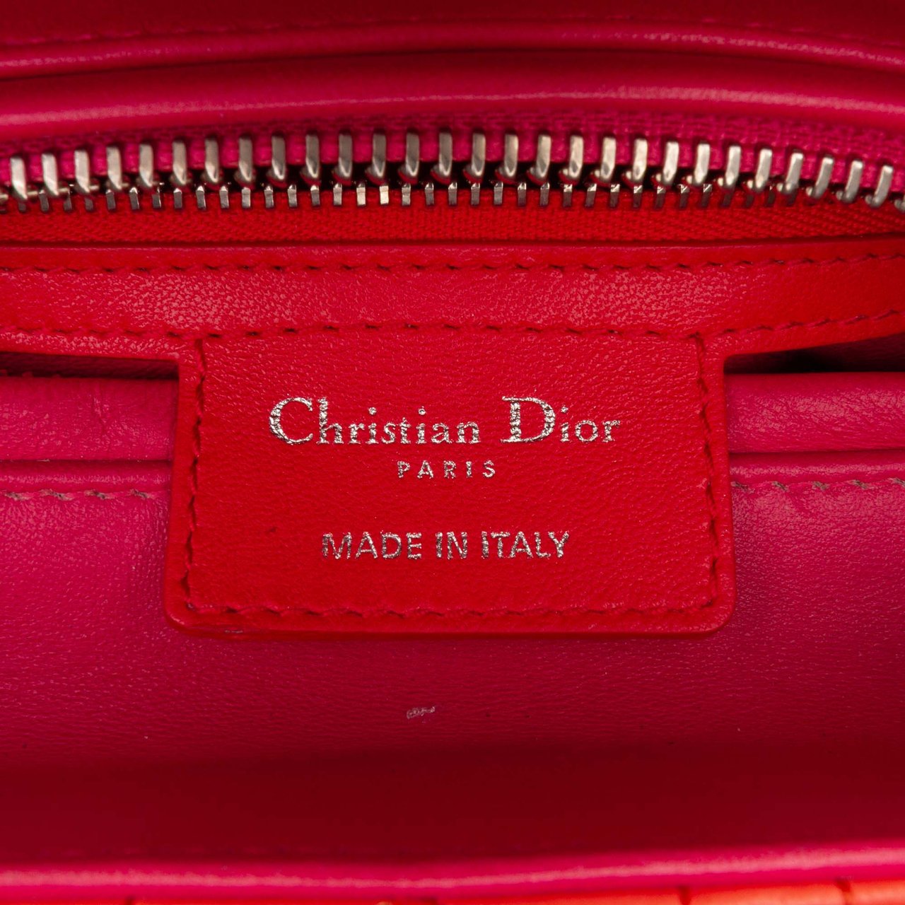 Dior Medium Bicolor Lambskin Cannage Lady Dior Oranje