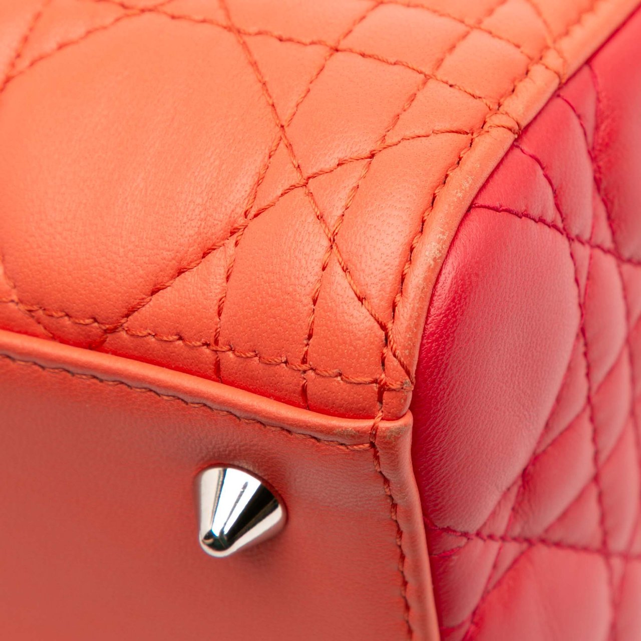 Dior Medium Bicolor Lambskin Cannage Lady Dior Oranje