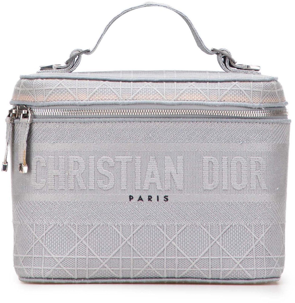 Dior Canvas Cannage Diortravel Vanity Case Grijs