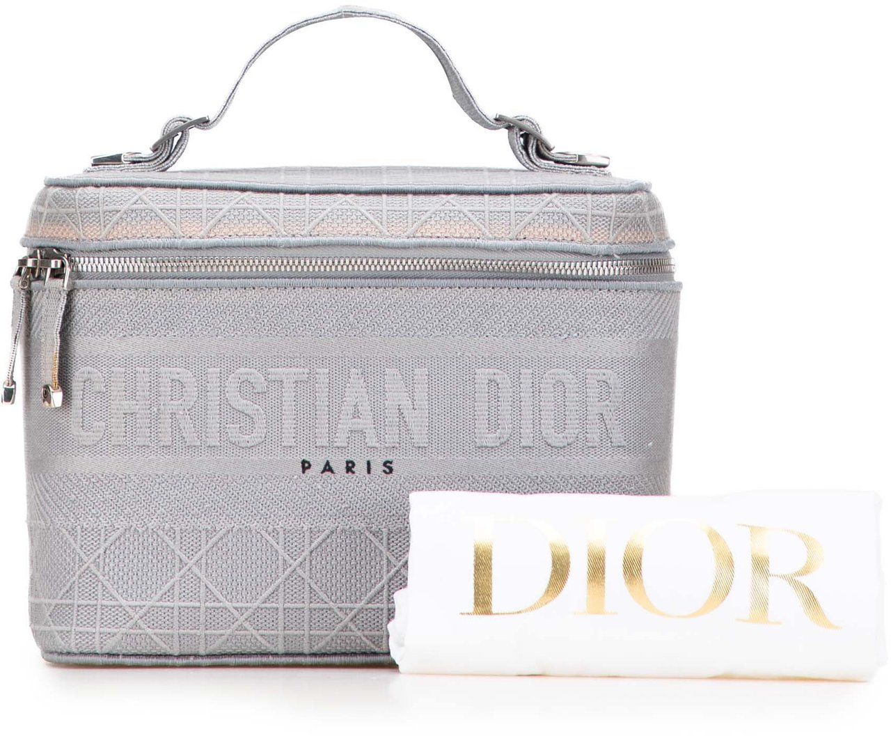 Dior Canvas Cannage Diortravel Vanity Case Grijs