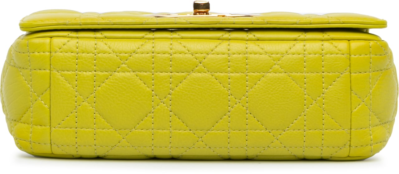 Dior Small Calfskin Cannage Caro Bag Geel