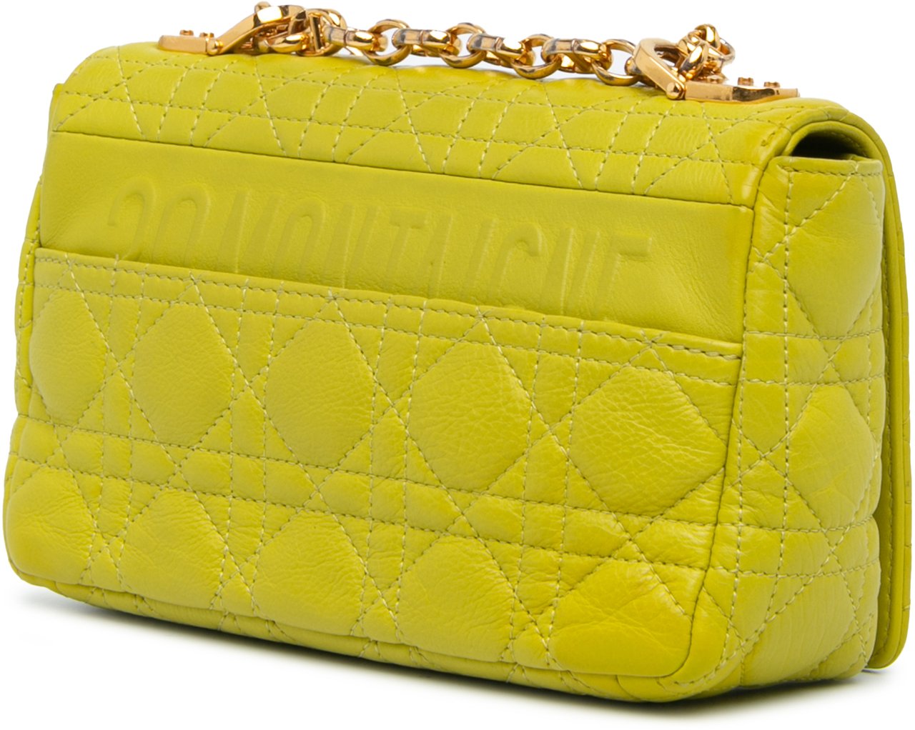 Dior Small Calfskin Cannage Caro Bag Geel