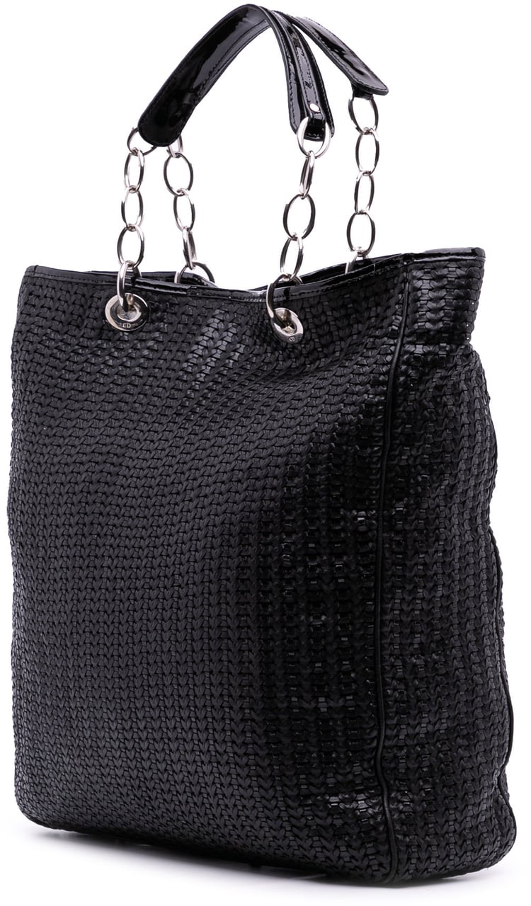 Dior Large Woven Lambskin Lady Dior Soft Shopping Tote Zwart