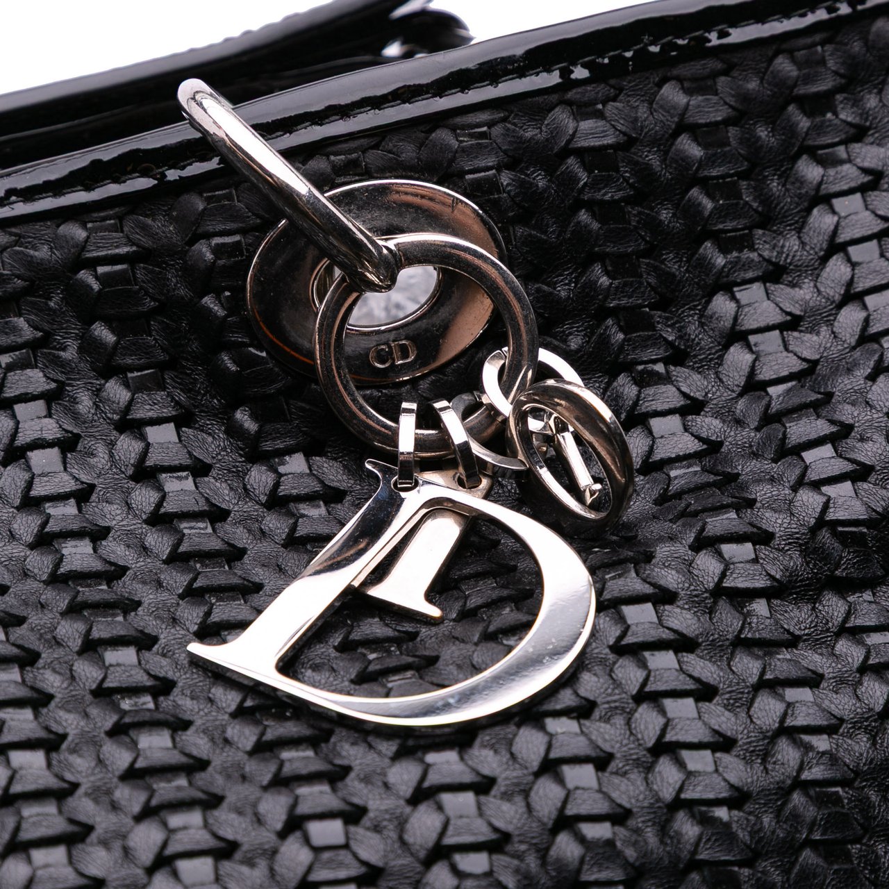 Dior Large Woven Lambskin Lady Dior Soft Shopping Tote Zwart