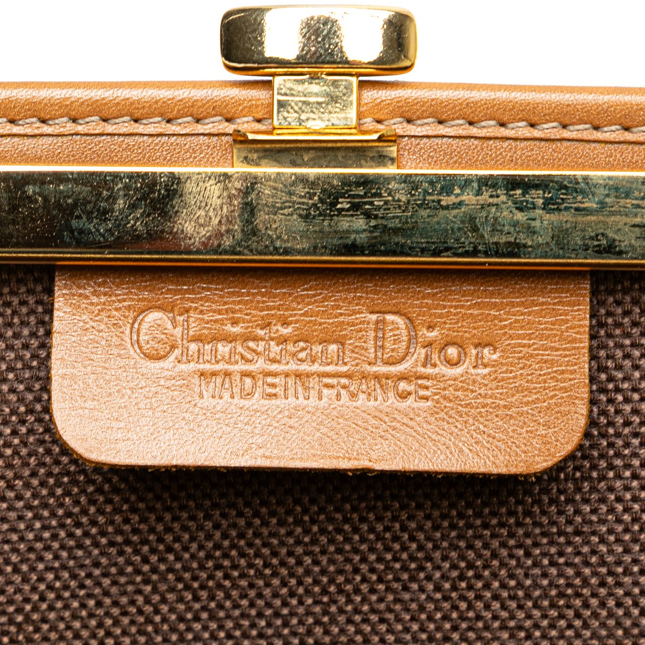 Dior Honeycomb Coated Canvas Clutch Bruin