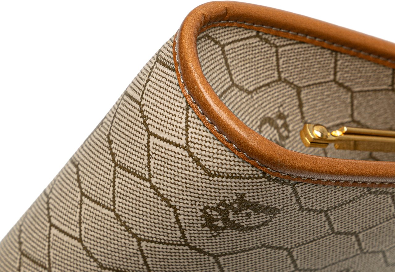 Dior Honeycomb Coated Canvas Clutch Bruin