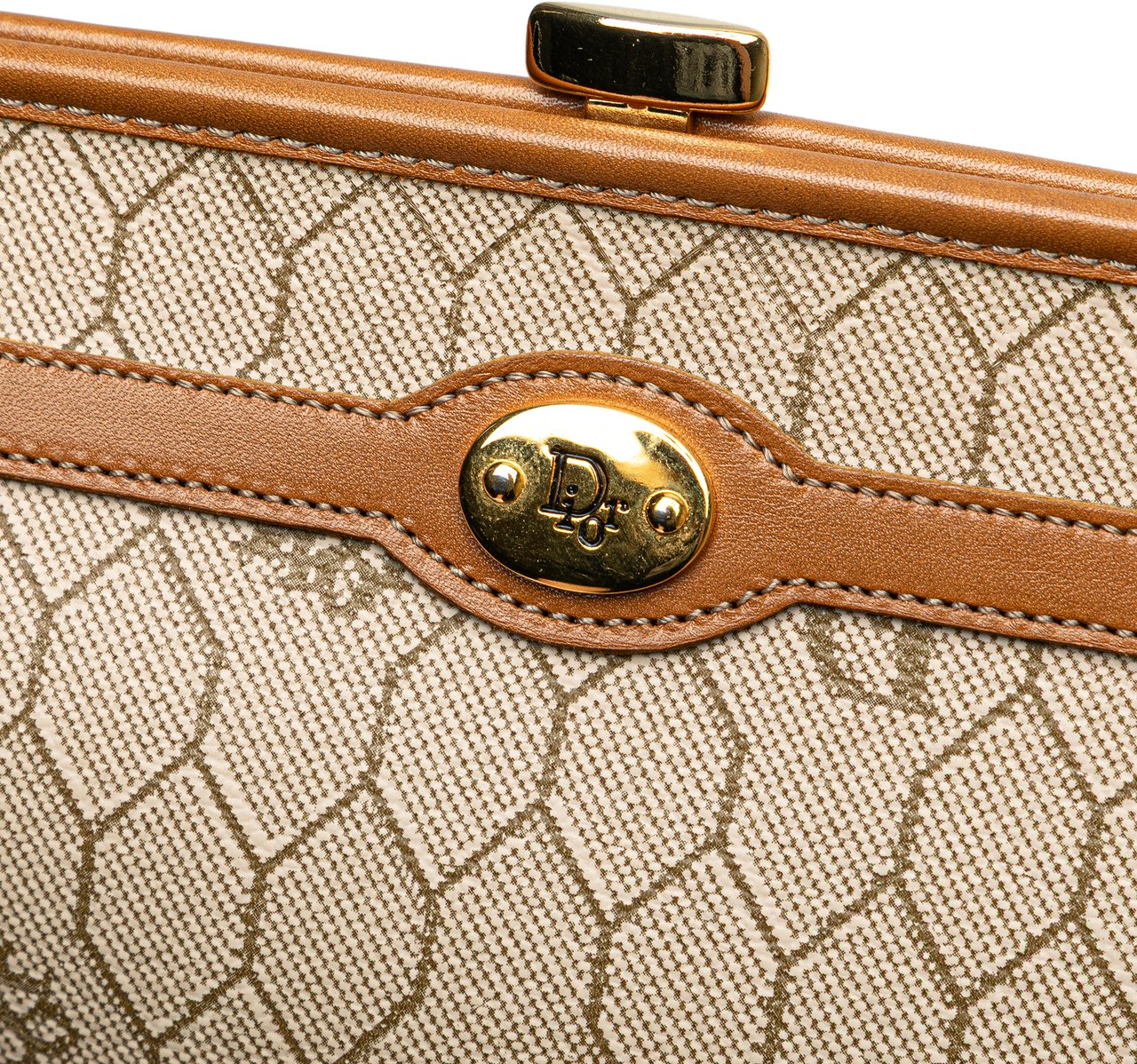 Dior Honeycomb Coated Canvas Clutch Bruin