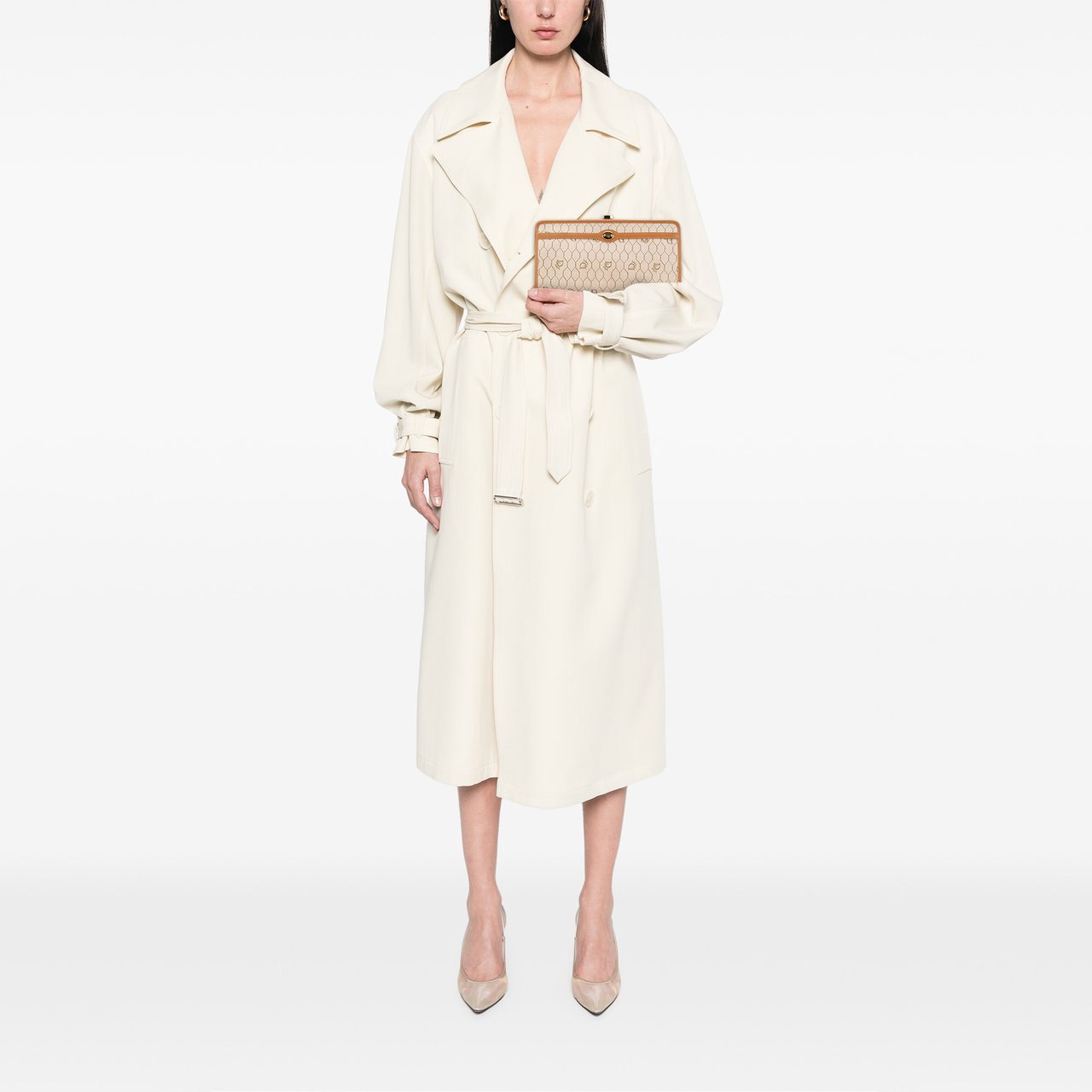 Dior Honeycomb Coated Canvas Clutch Bruin