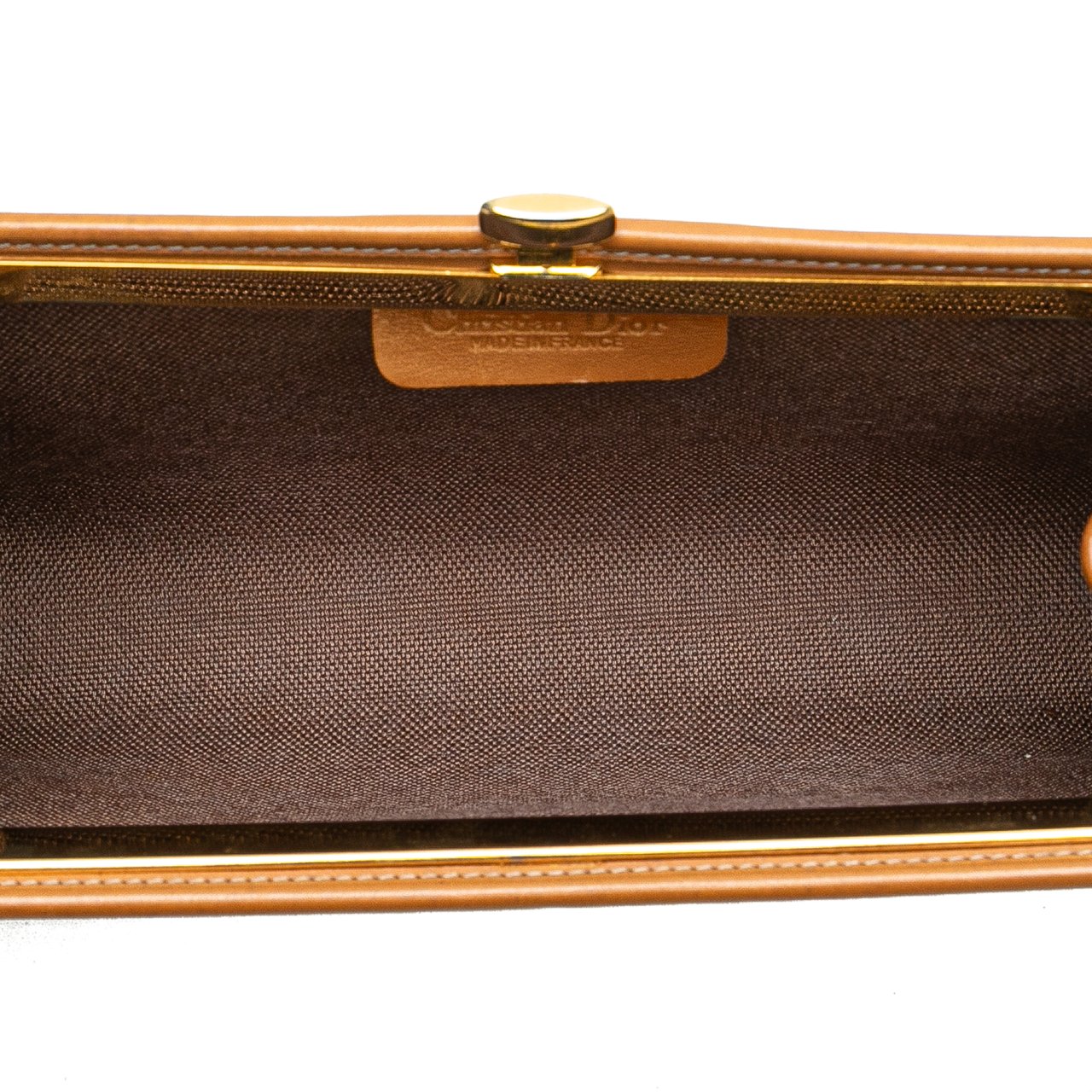 Dior Honeycomb Coated Canvas Clutch Bruin