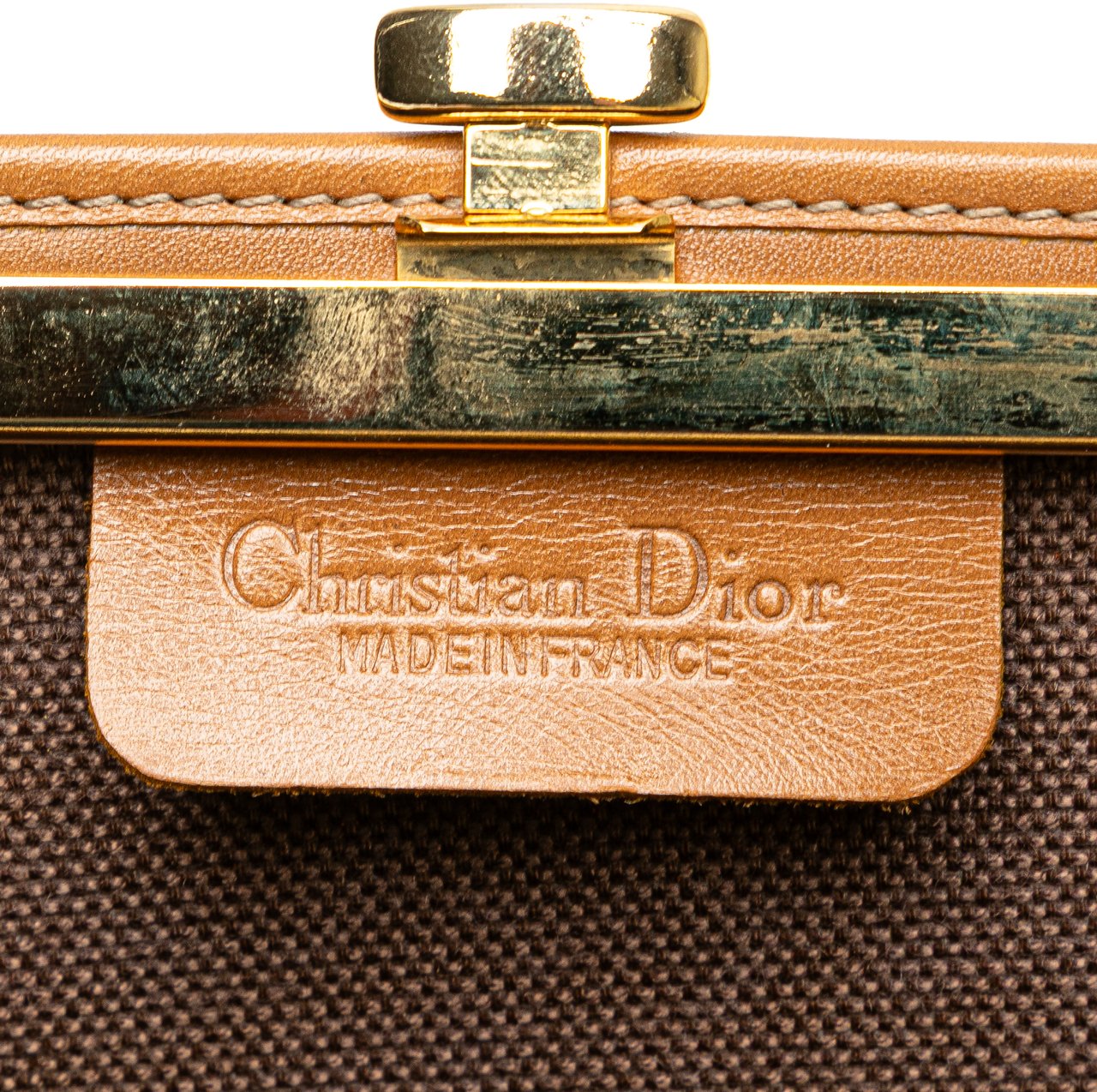 Dior Honeycomb Coated Canvas Clutch Bruin