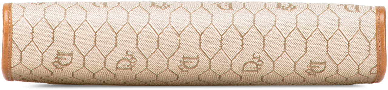 Dior Honeycomb Coated Canvas Clutch Bruin