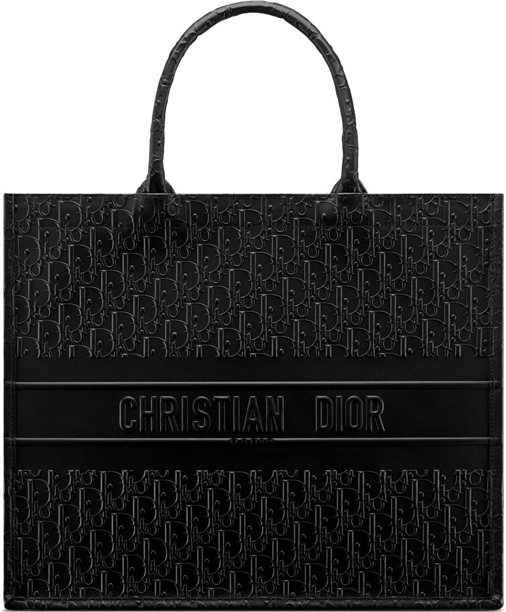 Dior Oblique Leather Tote Bag Zwart