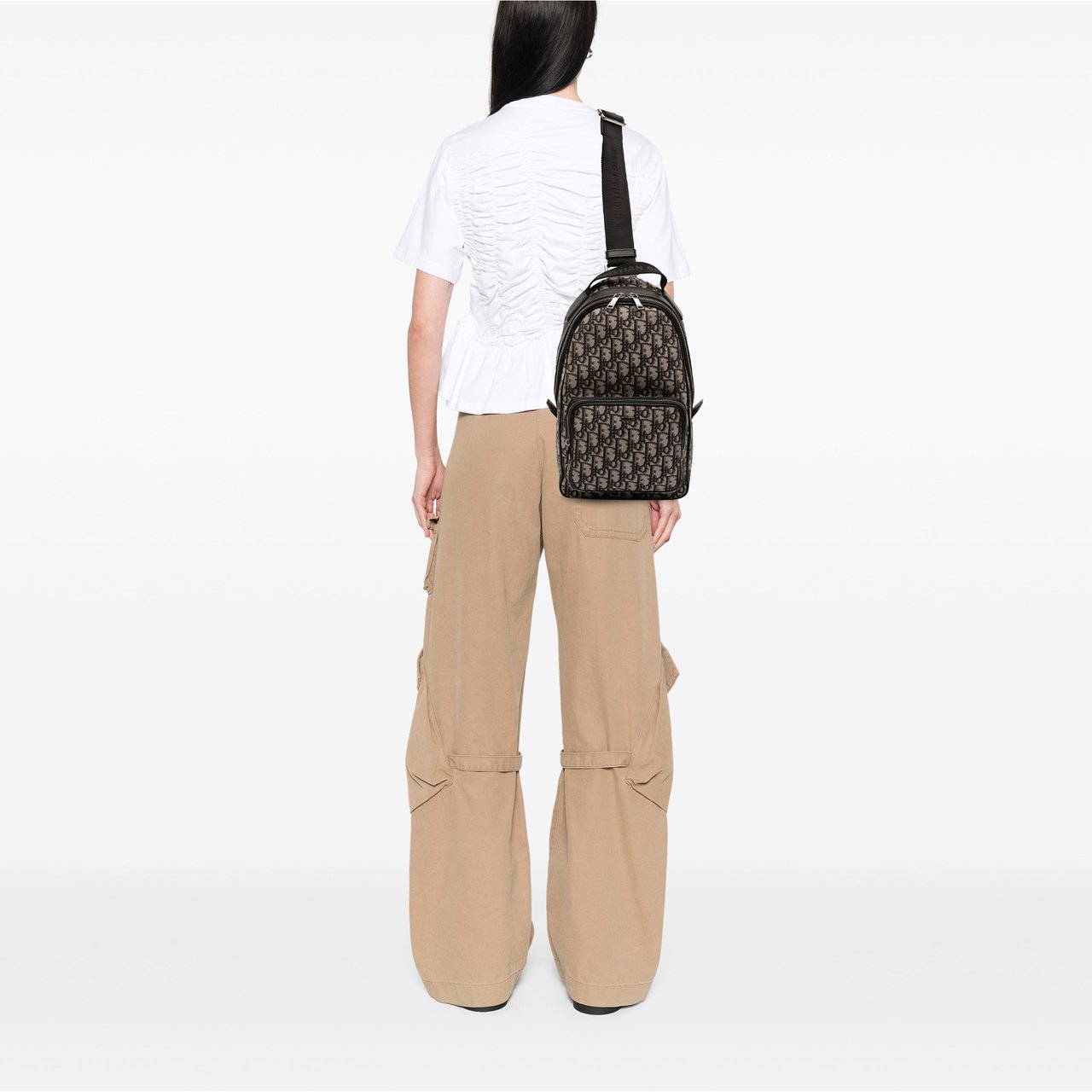 Dior Mini Oblique Canvas Rider Sling Bag Blauw