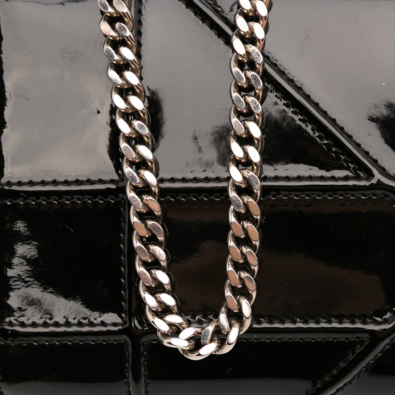 Dior Patent Diorama Croisiere Wallet On Chain Zwart