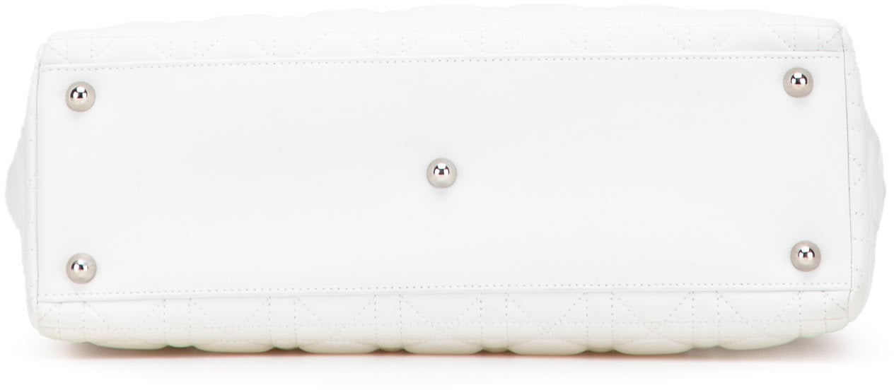 Dior Large Lambskin Cannage Lady Dior Wit