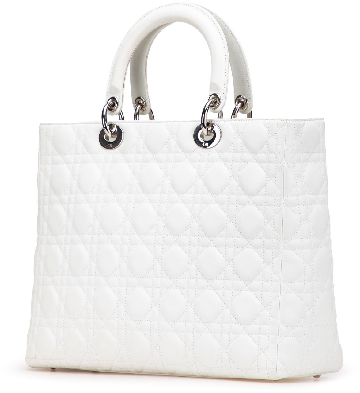Dior Large Lambskin Cannage Lady Dior Wit
