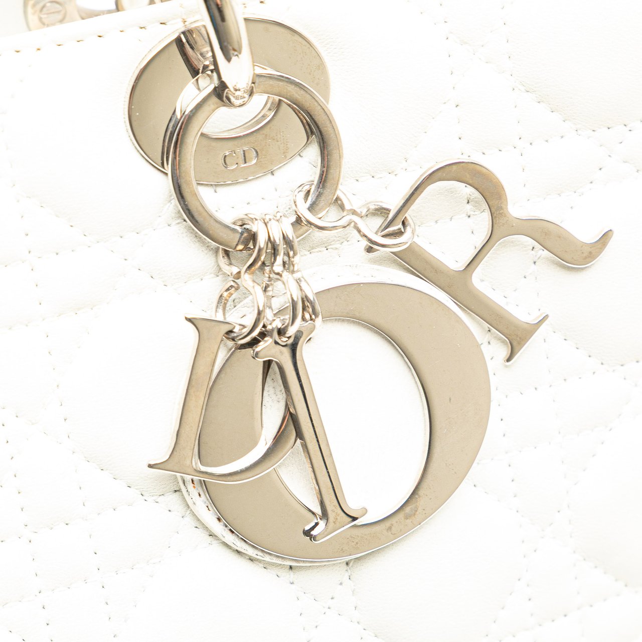 Dior Large Lambskin Cannage Lady Dior Wit