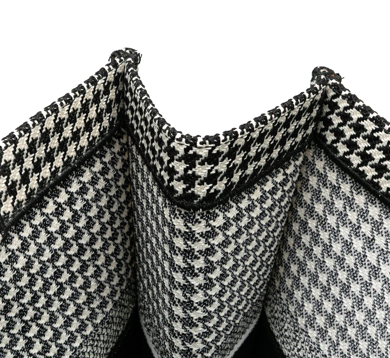 Dior Large Canvas Houndstooth Embroidered Book Tote Zwart