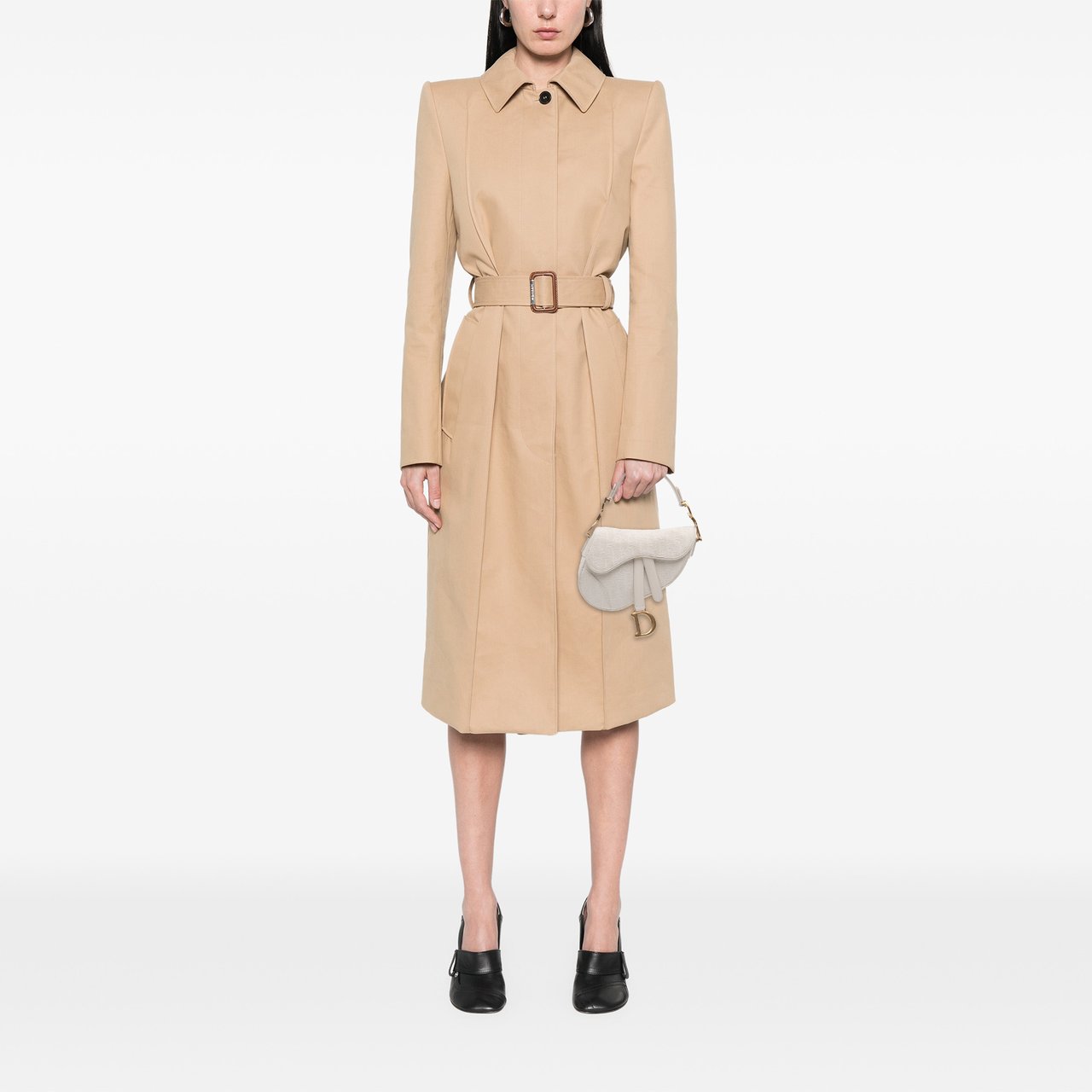 Dior Mini Oblique Canvas Saddle Bag Wit