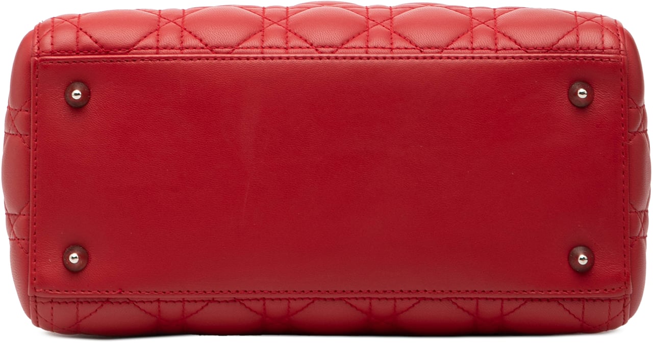 Dior Medium Lambskin Cannage Lady Dior Rood
