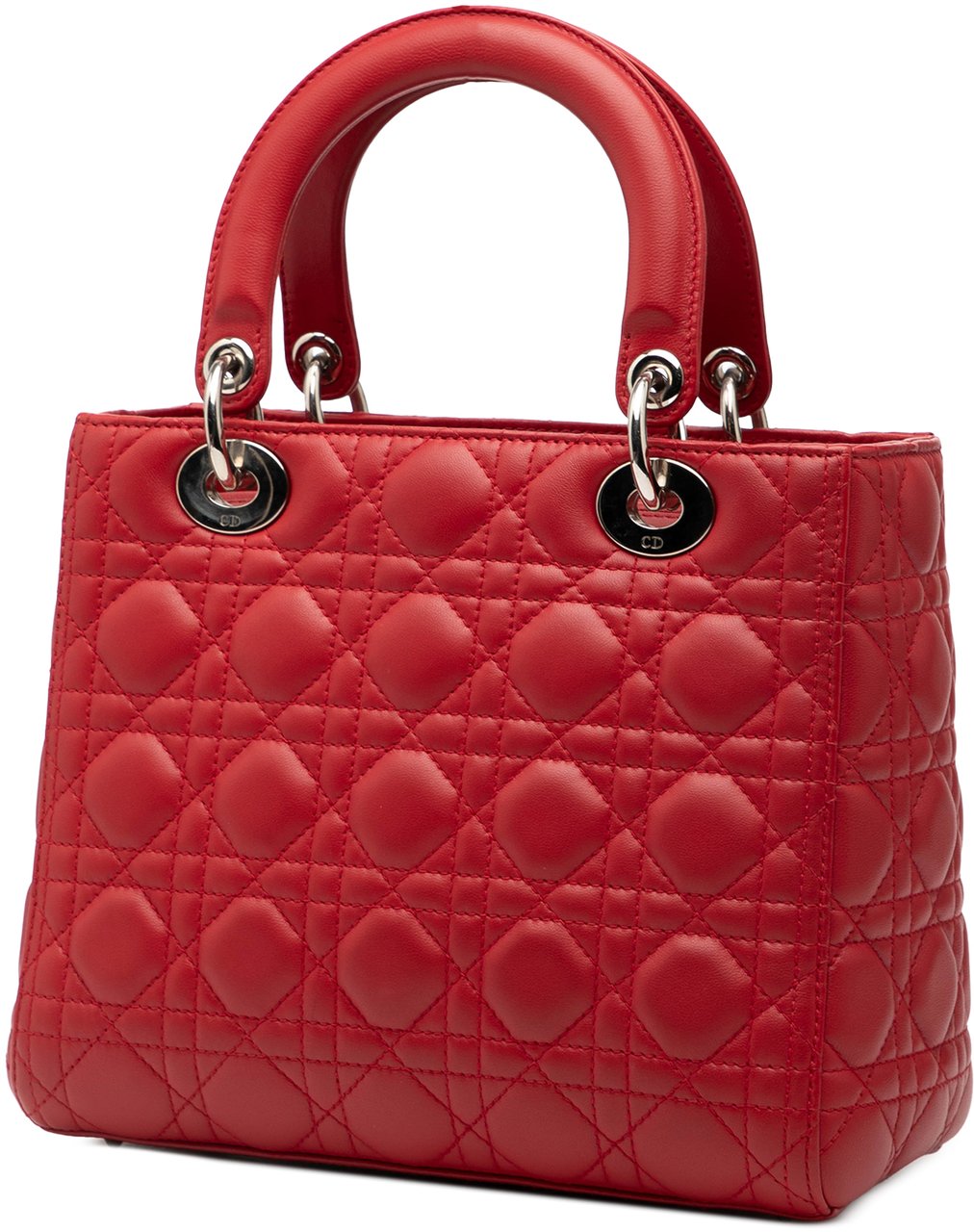 Dior Medium Lambskin Cannage Lady Dior Rood