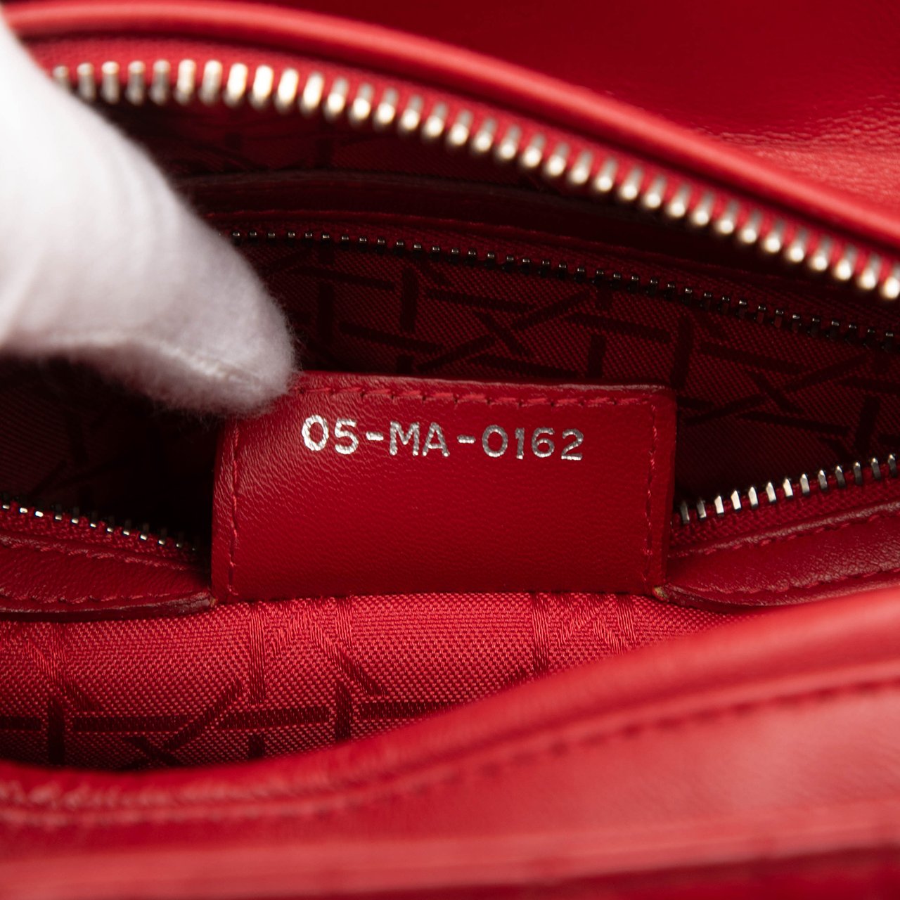 Dior Medium Lambskin Cannage Lady Dior Rood