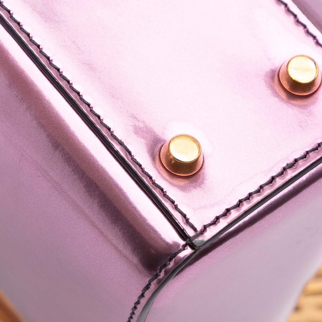 Dior Mini Metallic Glazed Calfskin Lady Dior Roze