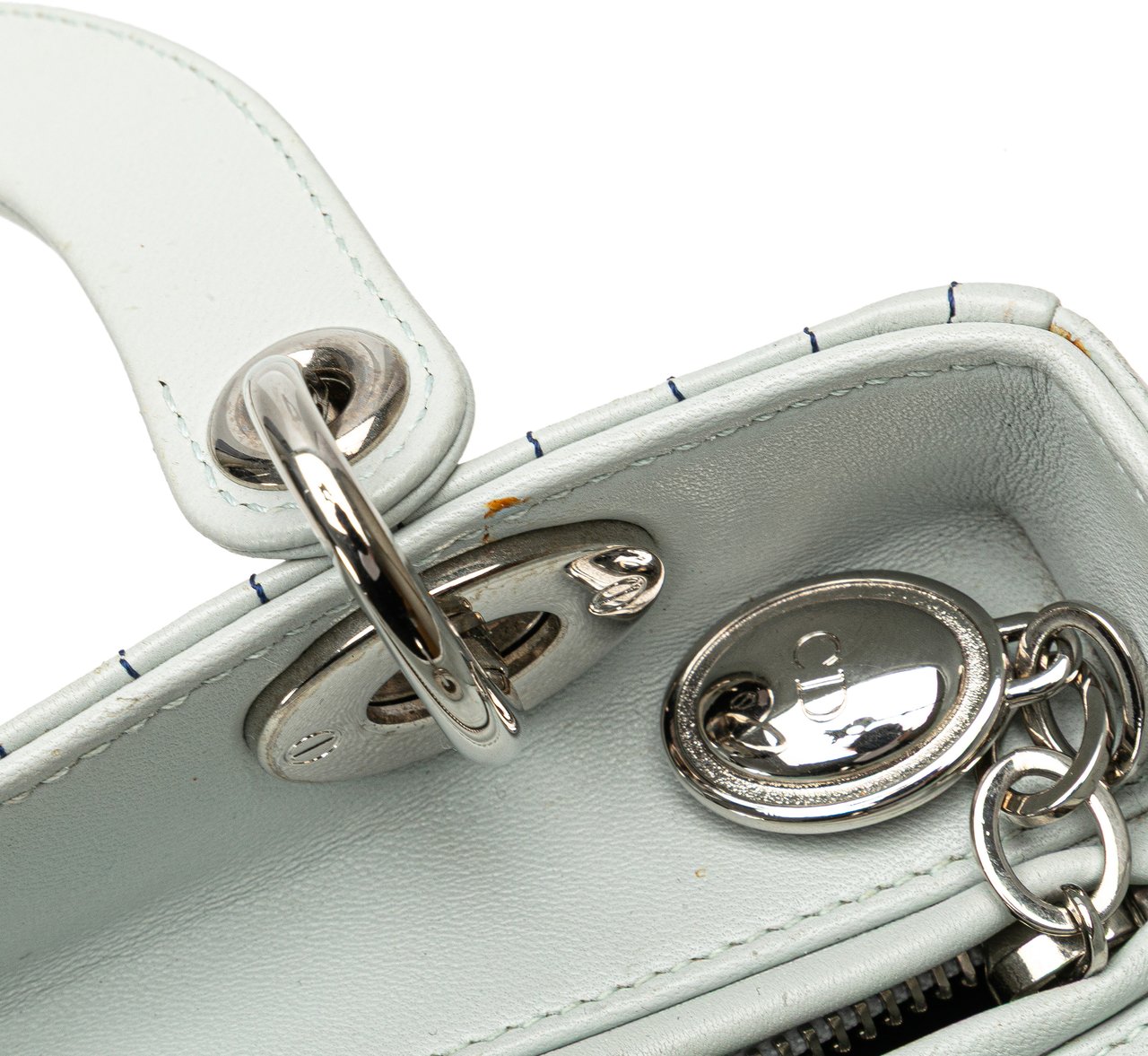 Dior Medium Calfskin Embroidered Flower Lady Dior Wit