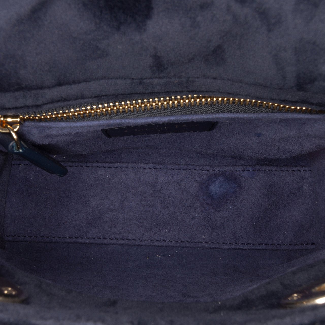 Dior Mini Velvet Cannage Lady Dior Blauw