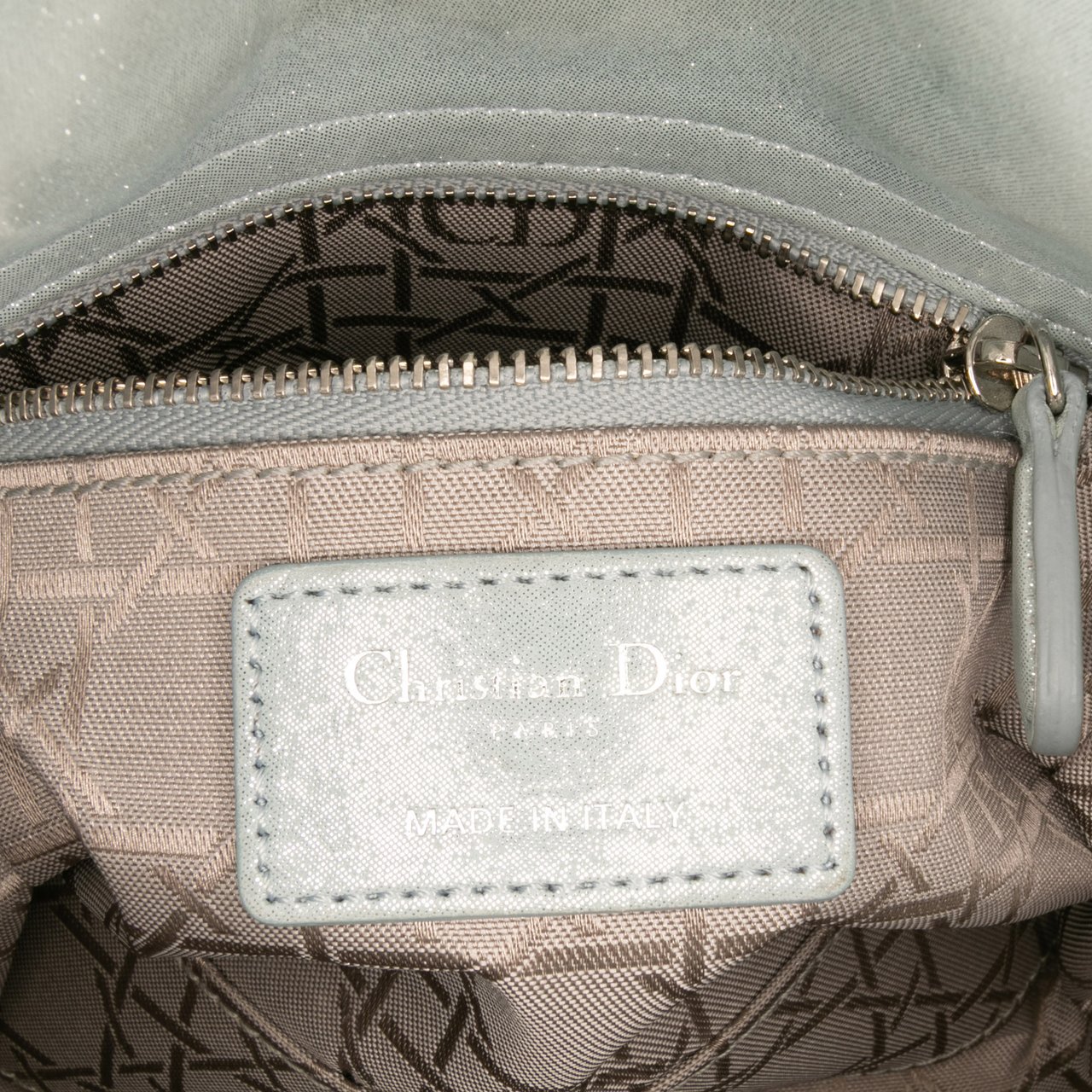 Dior Mini Iridescent Lambskin Cannage Lady Dior Blauw