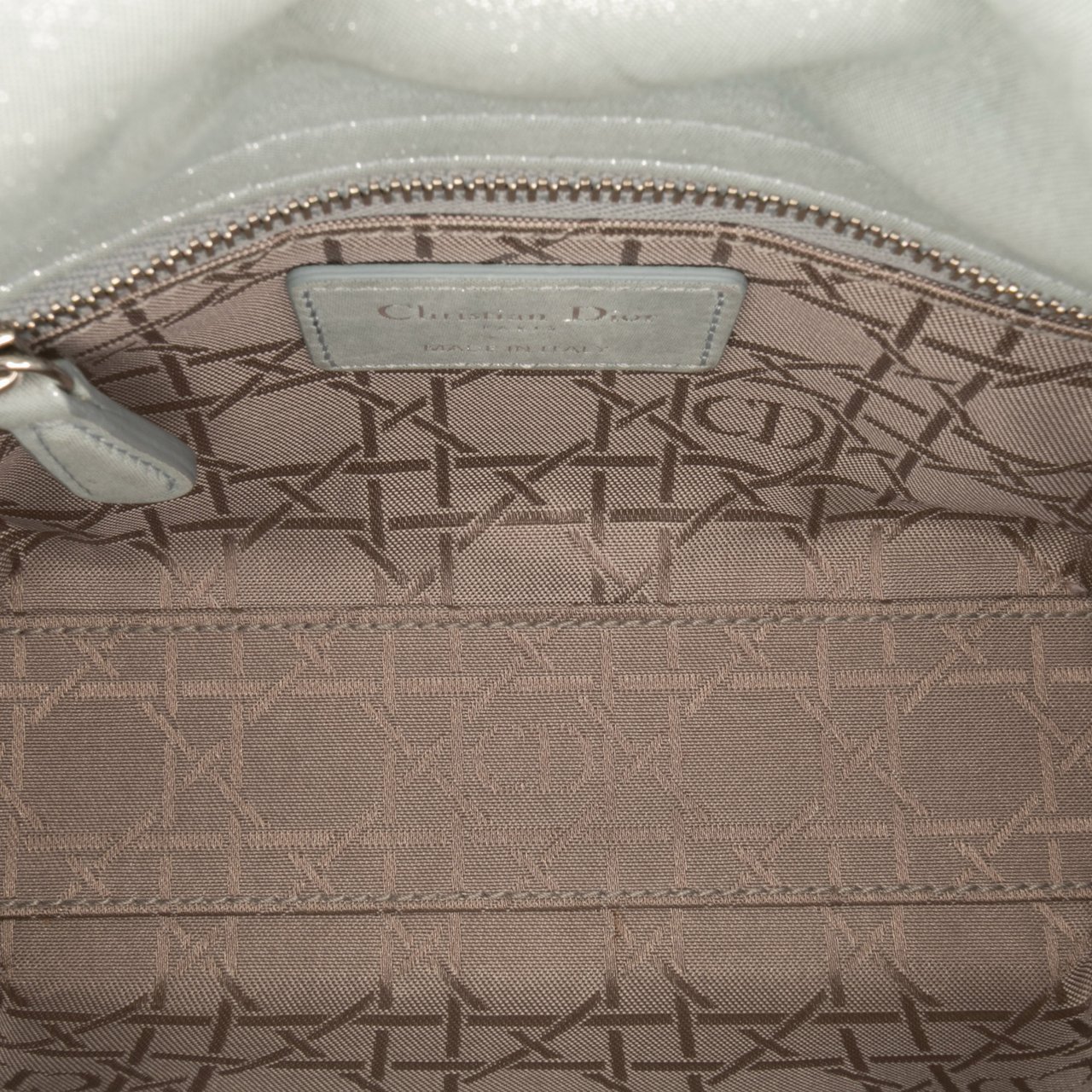 Dior Mini Iridescent Lambskin Cannage Lady Dior Blauw