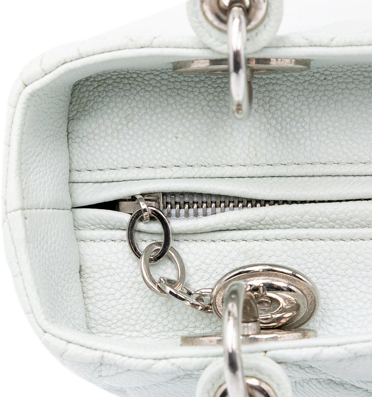Dior Medium Calfskin Cannage Lady Dior Wit