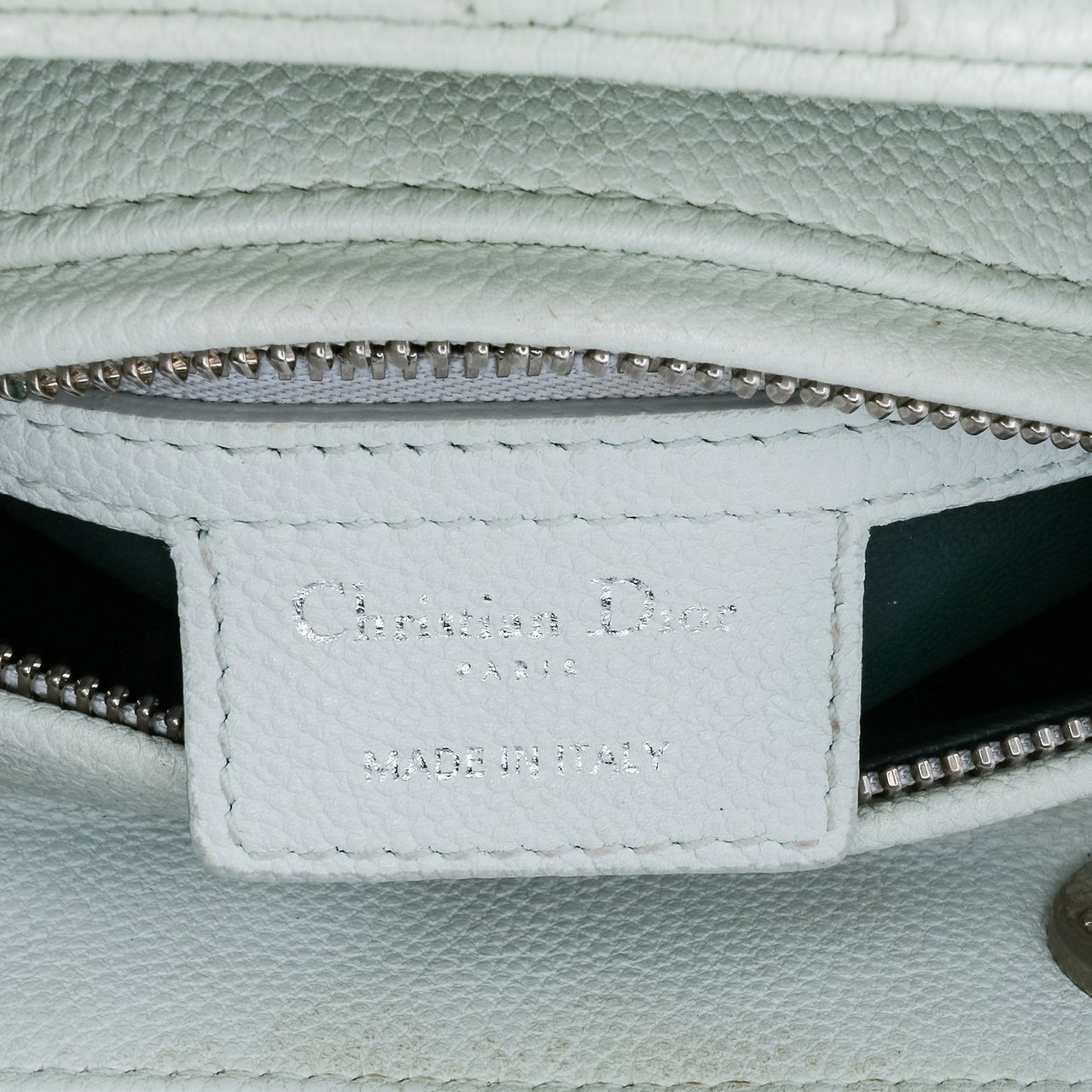 Dior Medium Calfskin Cannage Lady Dior Wit