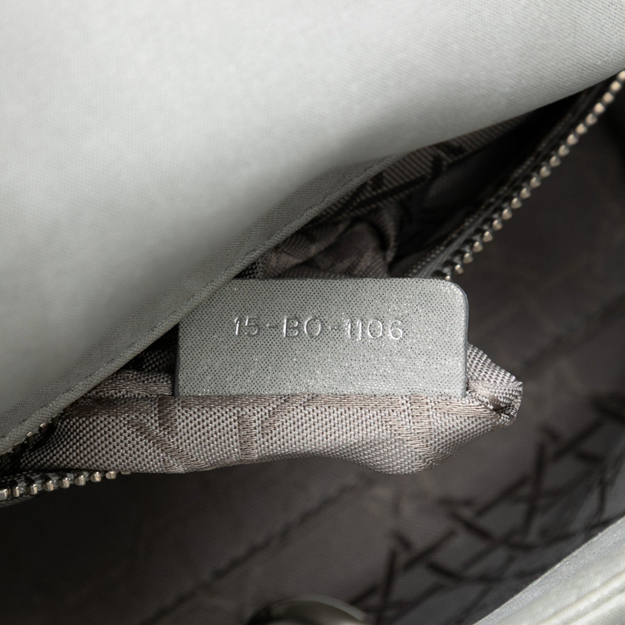 Dior Mini Iridescent Lambskin Cannage Lady Dior Zilver